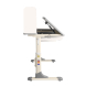 Комплект Anatomica Genius парта + кресло + надстройка + выдвижной ящик + подставка для книг белый/серый с серым креслом Armata