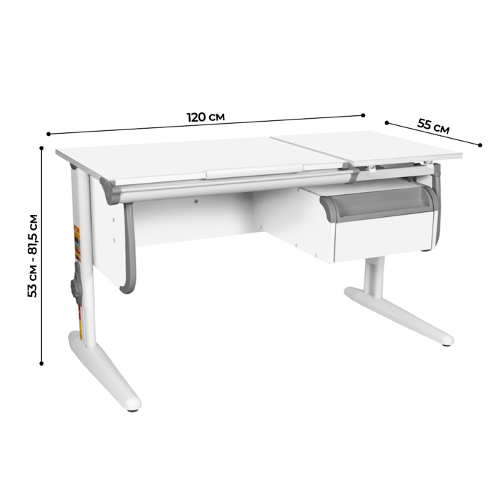 Характеристики Парта Дэми СУТ-25-03 120 см раздельная с тумбой